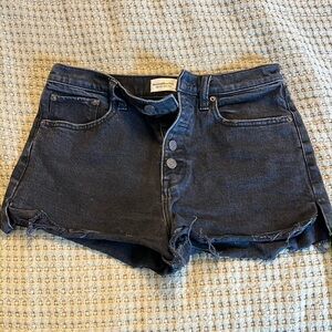 Abercrombie & Fitch High Rise Mom Black Denim Short